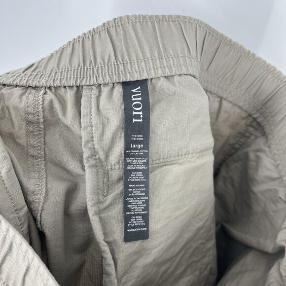 Vuori Pants Size Large Mens Khaki Ripstop Chino Pockets Preppy Modern Pull On - Picture 8 of 8